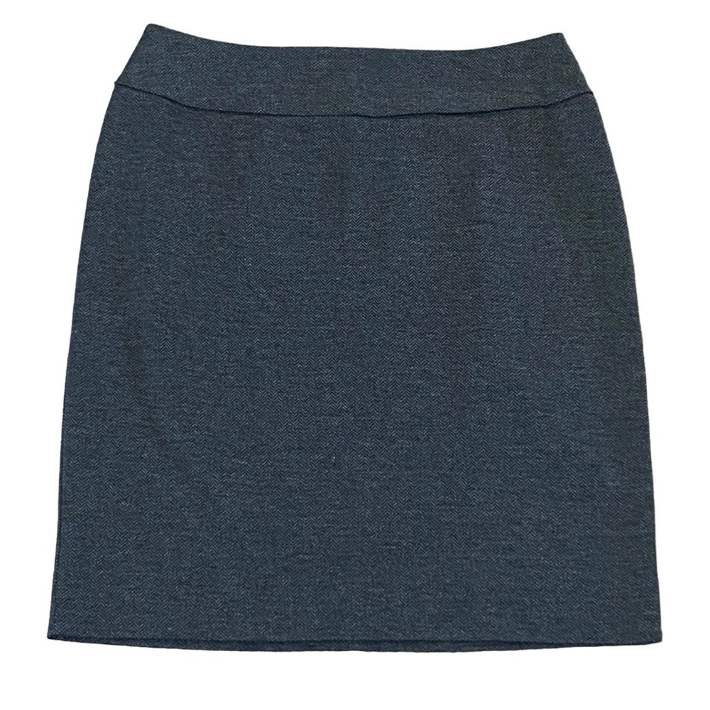 Halogen Gray Black Herringbone Pencil Skirt Office Career Size 8 Preppy
